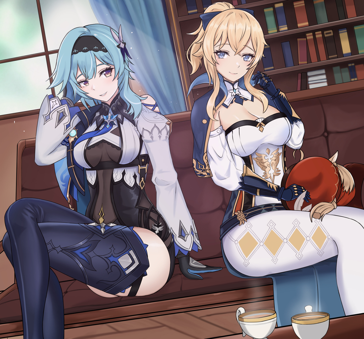 This is a pixiv picture whose title is Eula and Jean.