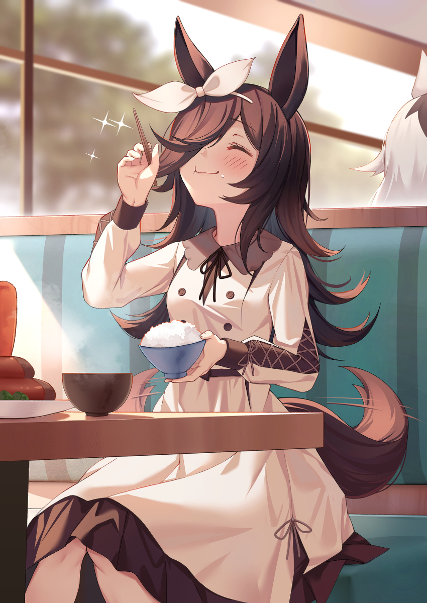 This is a pixiv picture whose title is やっぱりライスが好き.