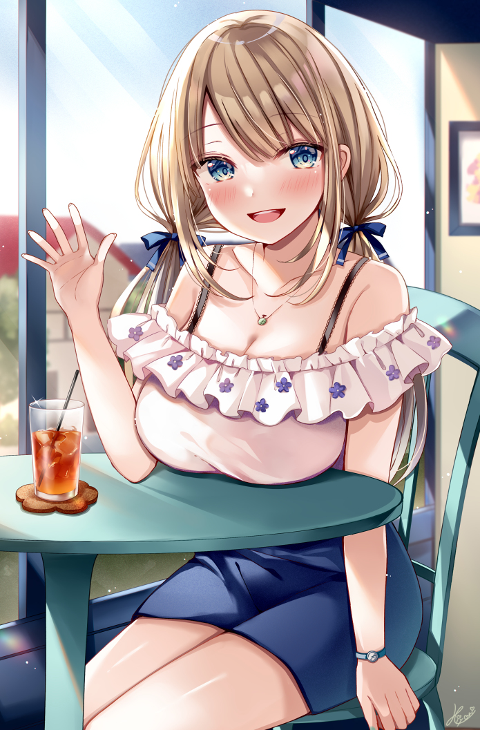 This is a pixiv picture whose title is カフェデート♡.