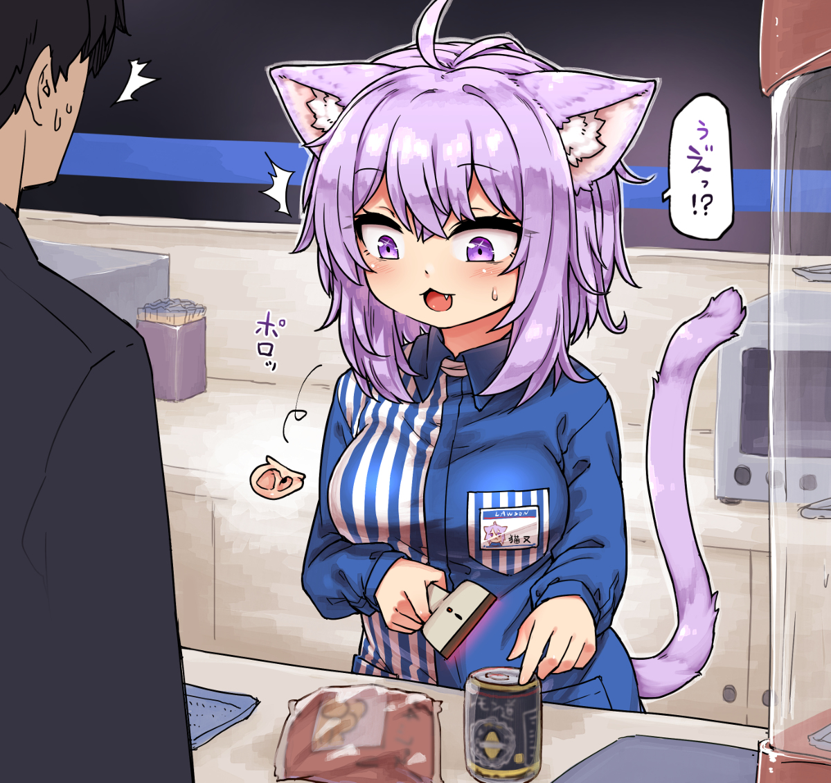 This is a pixiv picture whose title is 人間耳ローソンおかゆ.