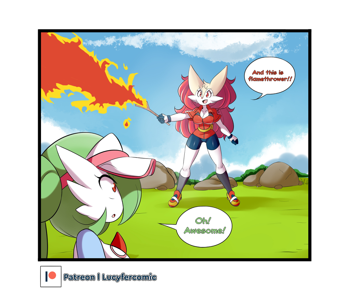 This is a pixiv picture whose title is Braixen stick.