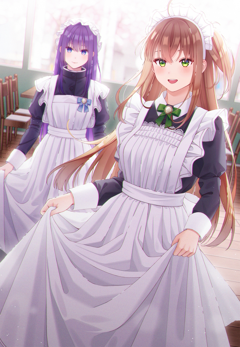 This is a pixiv picture whose title is 「お帰りなさいませ、ご主人さま！」.