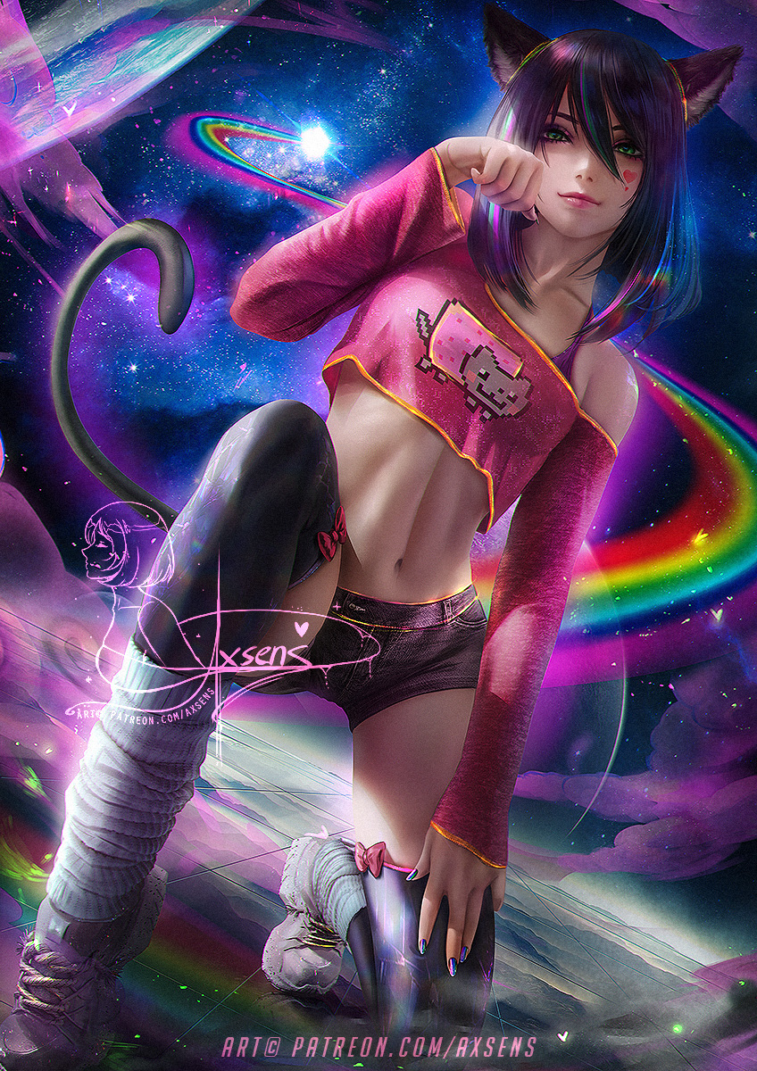 This is a pixiv picture whose title is Nyan Cat.