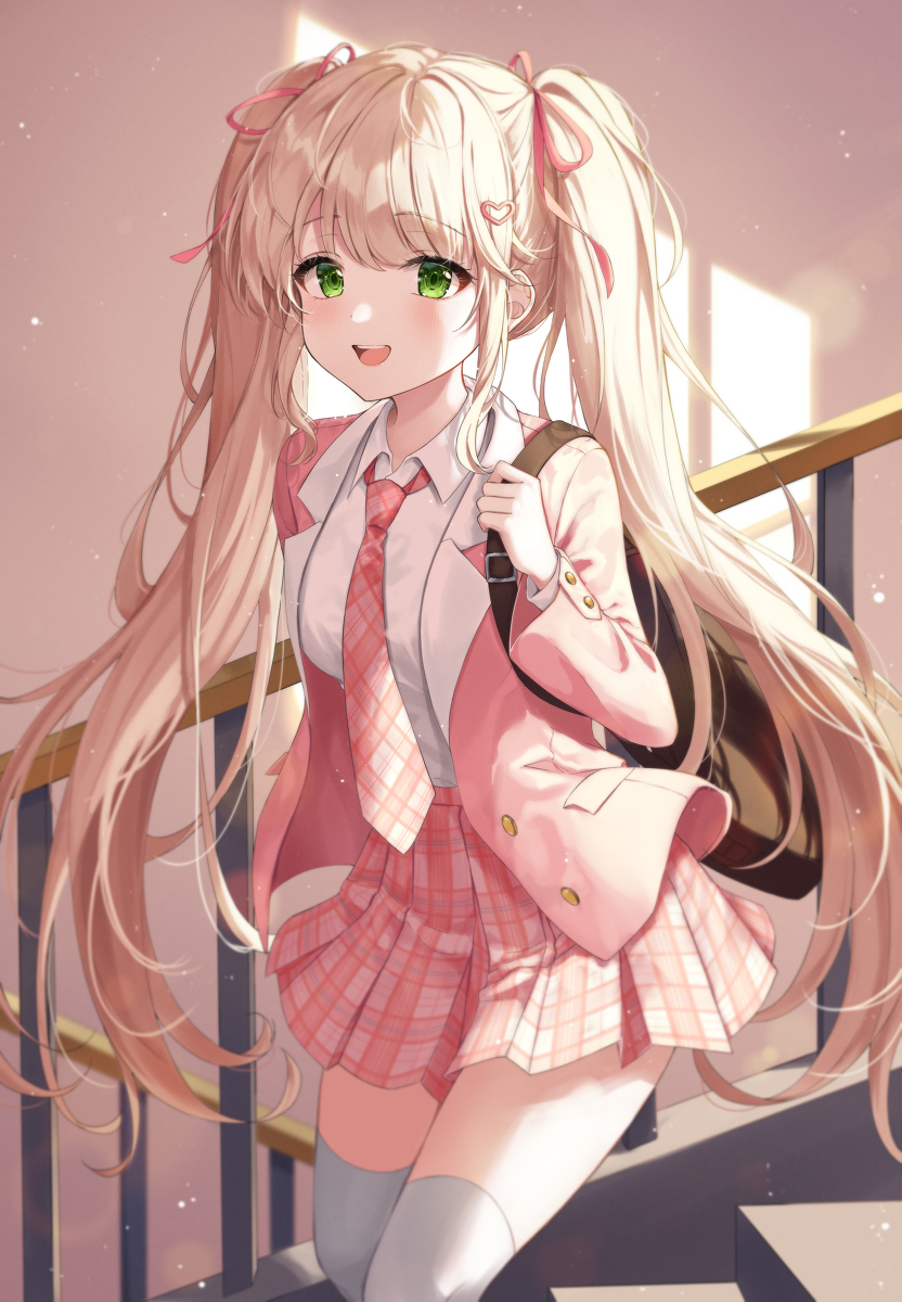 This is a pixiv picture whose title is ツインテールの少女.