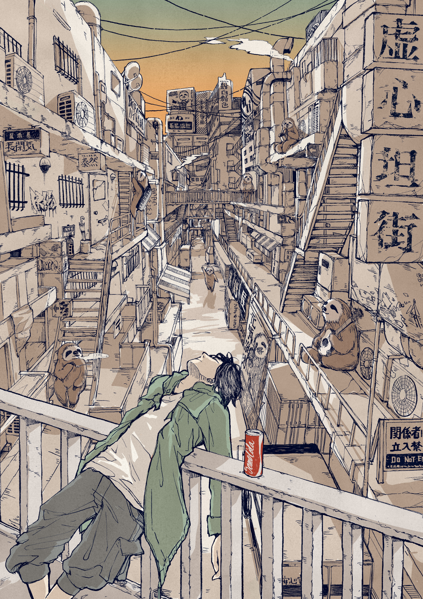 This is a pixiv picture whose title is 虚心坦街.