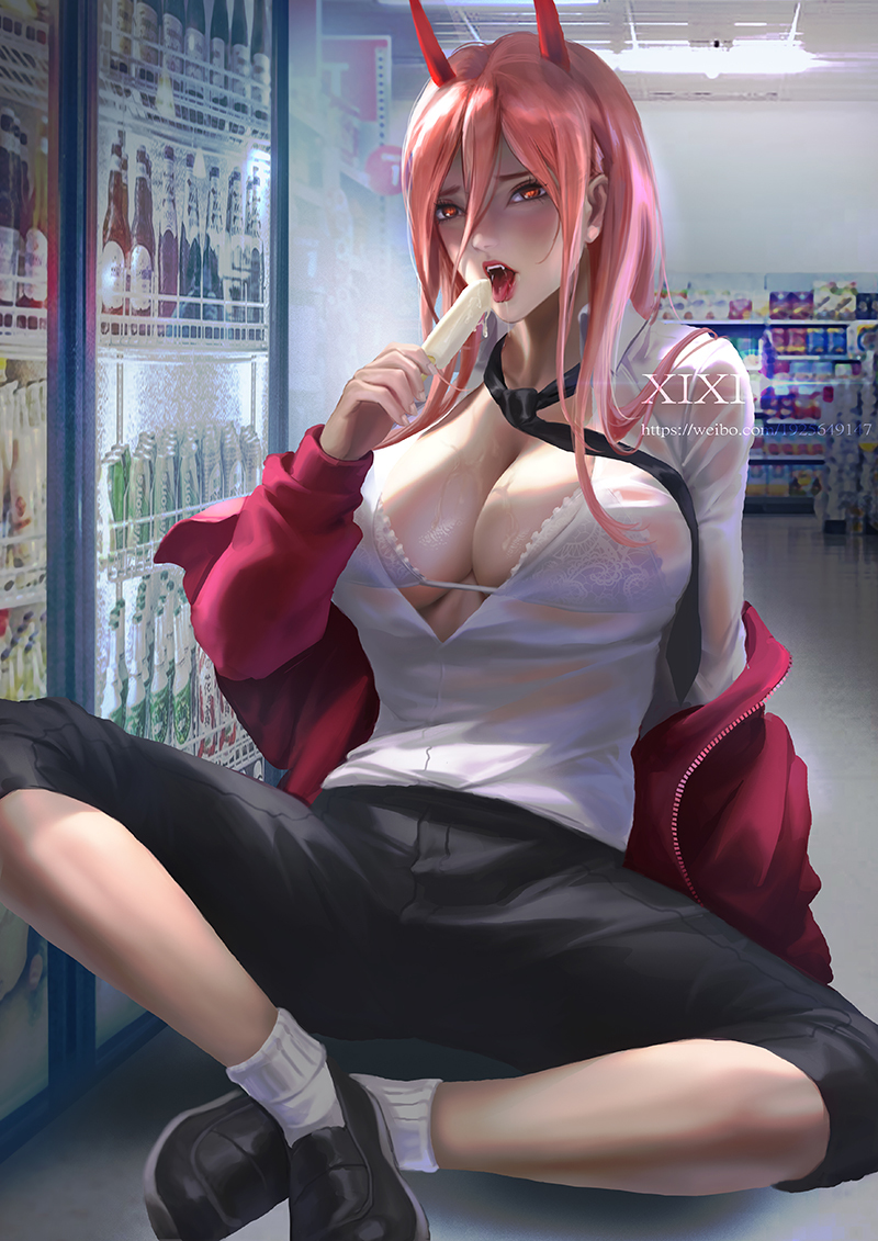 This is a pixiv picture whose title is 电锯人帕瓦.