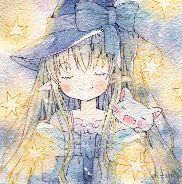 This is a pixiv picture whose title is 双子月夜の魔女さん.