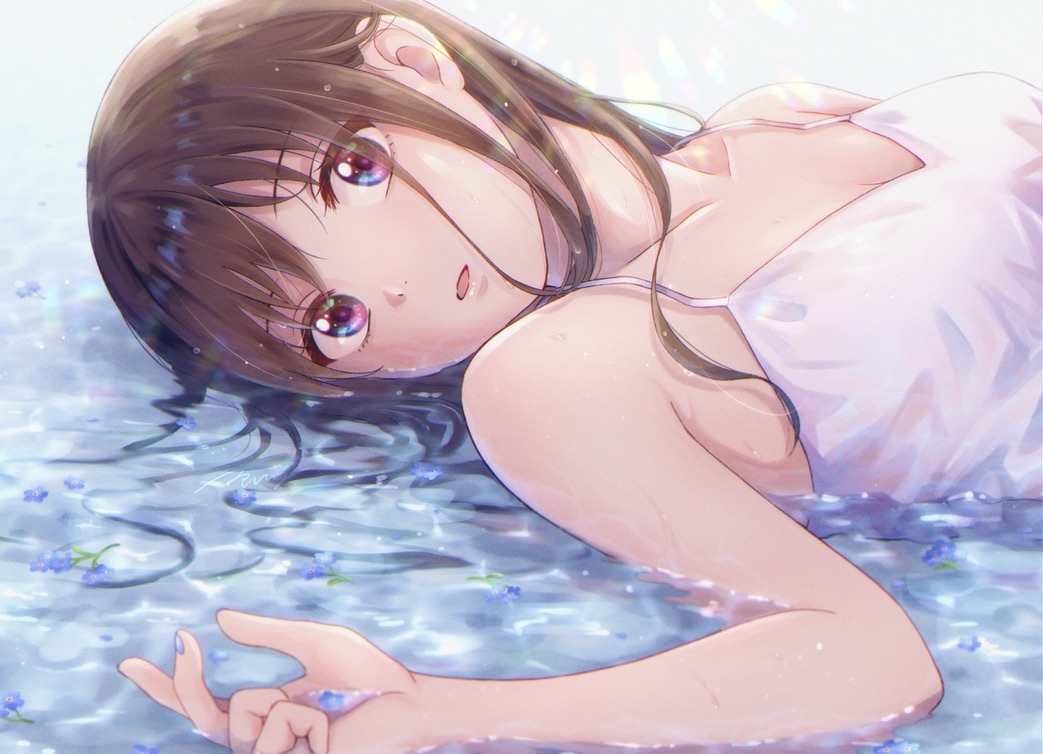 This is a pixiv picture whose title is 水も滴る.