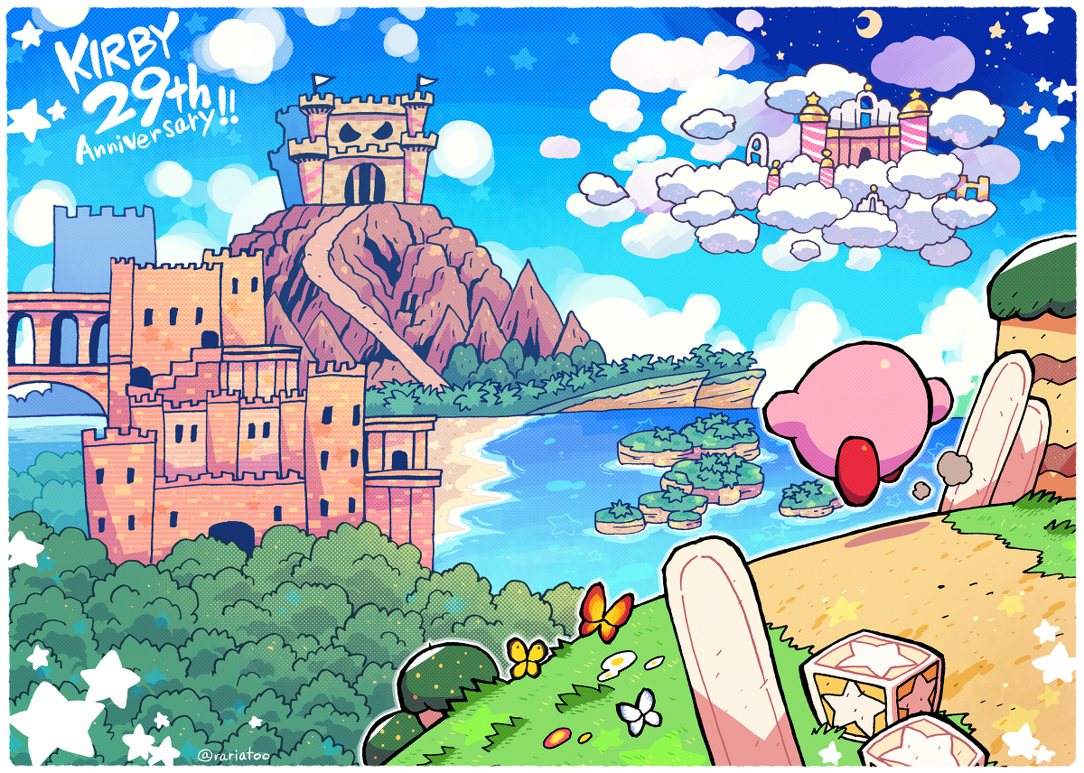 This is a pixiv picture whose title is 星のカービィ29周年🌟.