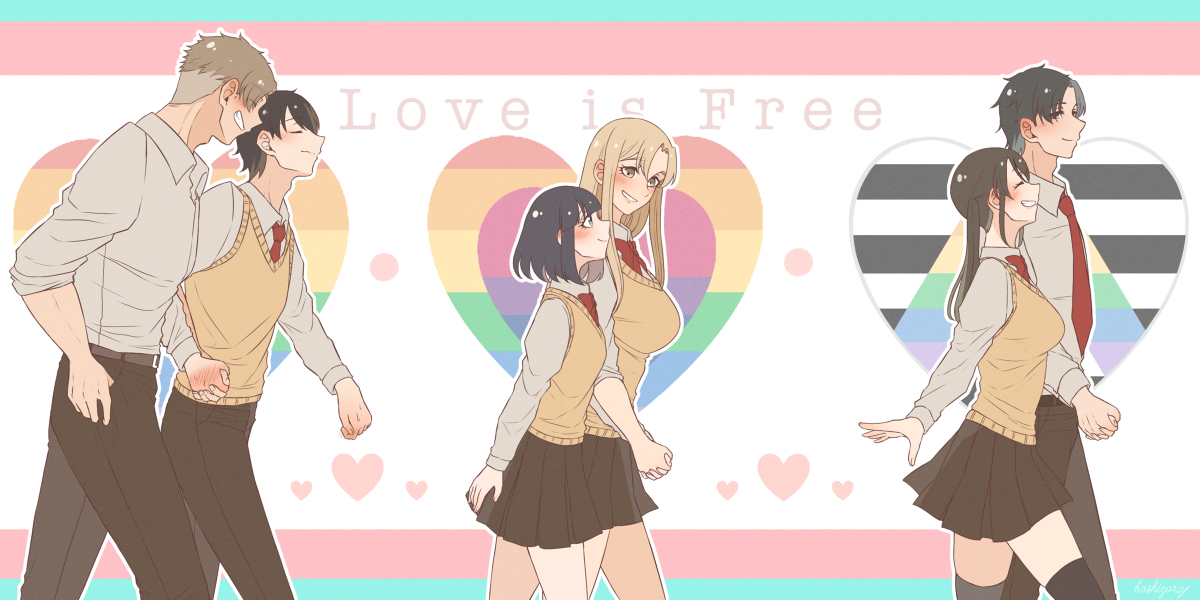 This is a pixiv picture whose title is Love is Free.