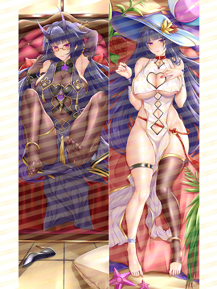 This is a pixiv picture whose title is [R15受注]崩坏3rd 雷电芽衣夜雨春澜抱き枕カバー.