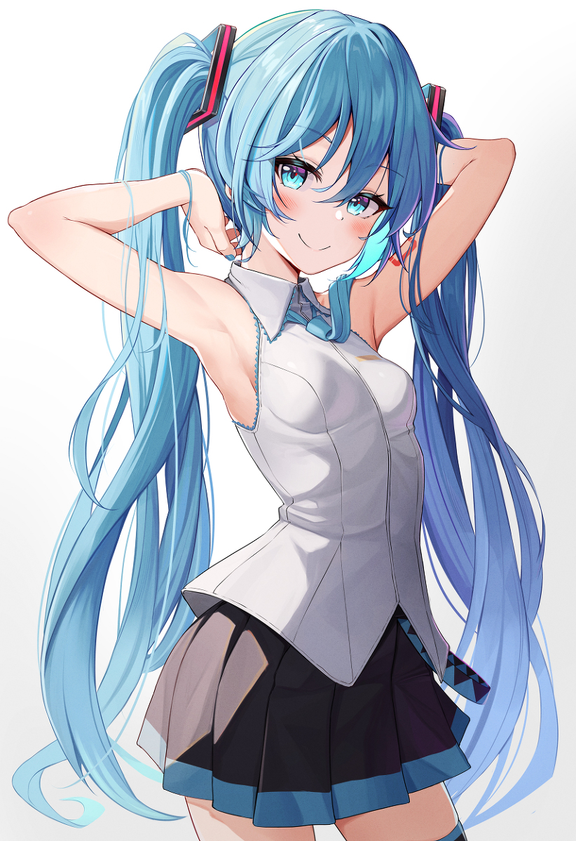 This is a pixiv picture whose title is Miku.