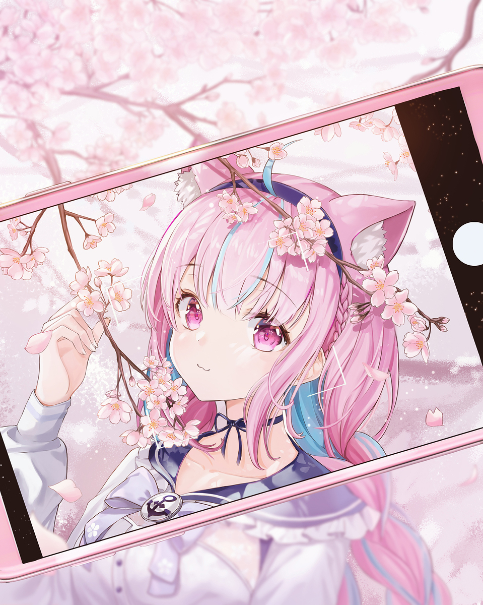 This is a pixiv picture whose title is 花見.