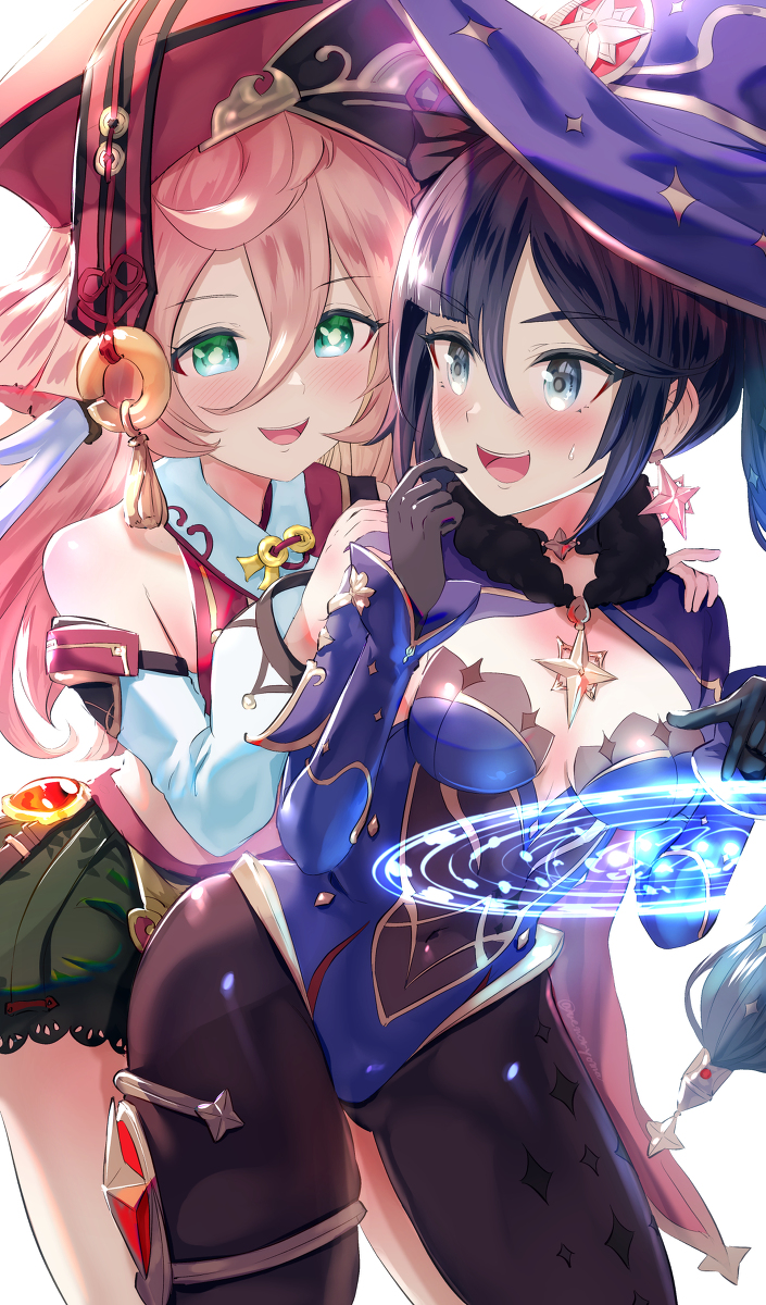 This is a pixiv picture whose title is 煙緋＆モナ.