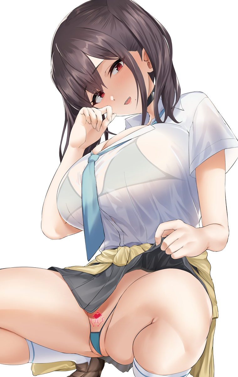 This is a pixiv picture whose title is 興奮すると淫紋出ちゃう系JK.