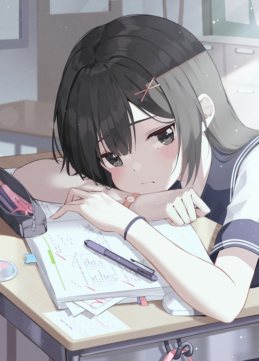 This is a pixiv picture whose title is 昼休み.