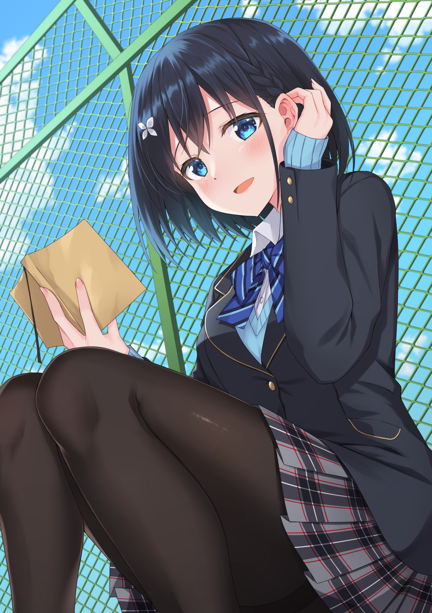 This is a pixiv picture whose title is 「お隣いいですか？」.