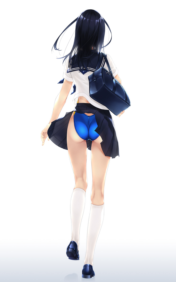 This is a pixiv picture whose title is 水泳部早朝練習の登校風景.