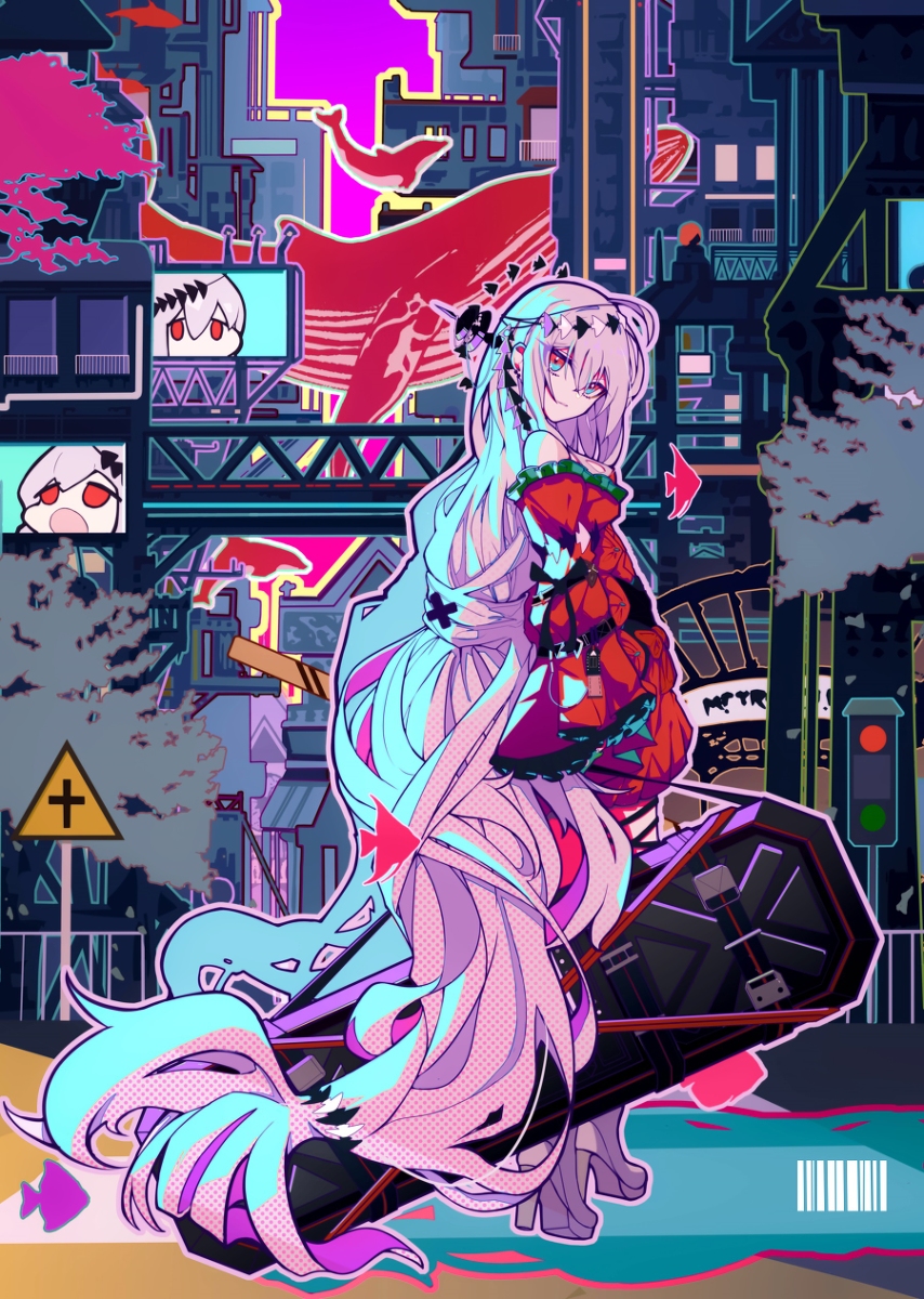 This is a pixiv picture whose title is 斯卡蒂也要塑料爱.