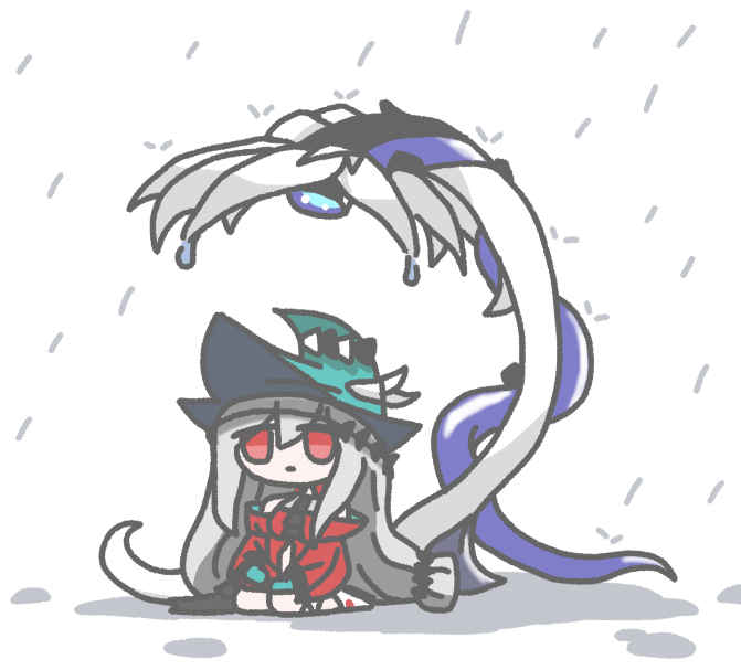 This is a pixiv picture whose title is 비 맞는 스카디.