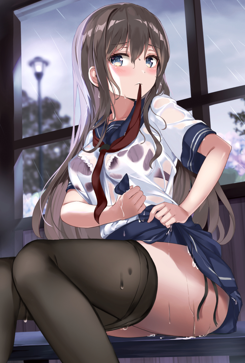 This is a pixiv picture whose title is 突然の雨.
