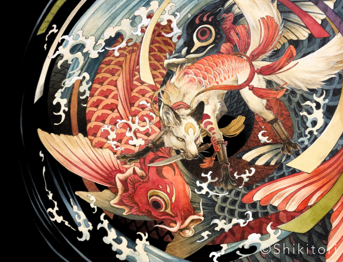 This is a pixiv picture whose title is 鯉威－コイ－.