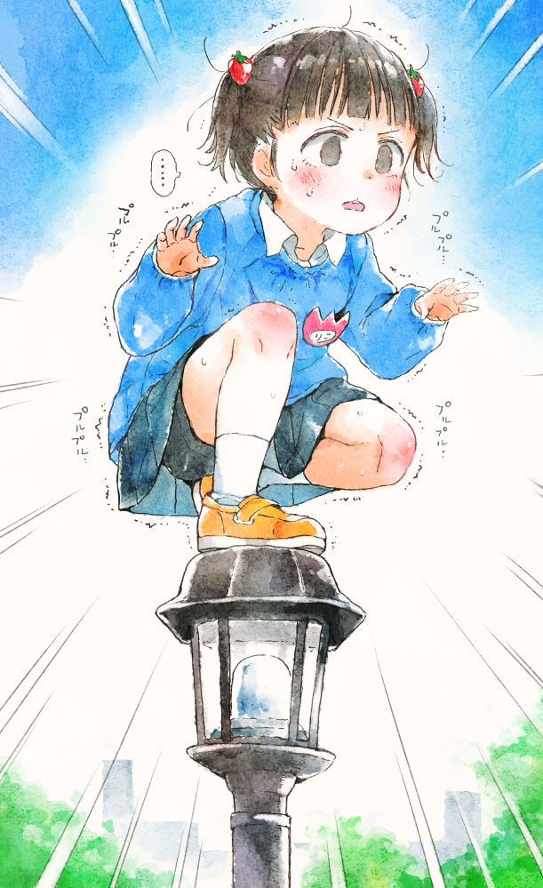 This is a pixiv picture whose title is これは高い所から降りられなくなった時のリコちゃん.
