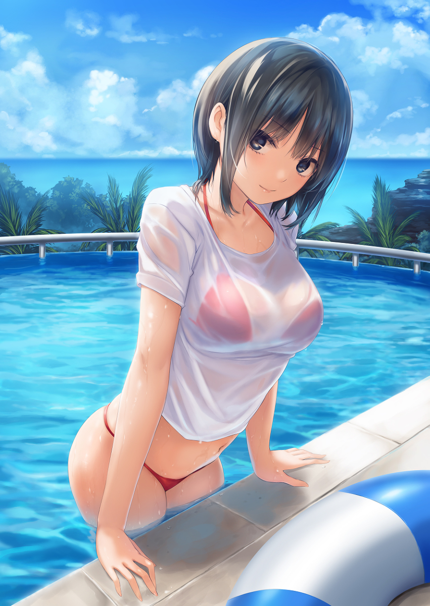 This is a pixiv picture whose title is 水出し青山さん.