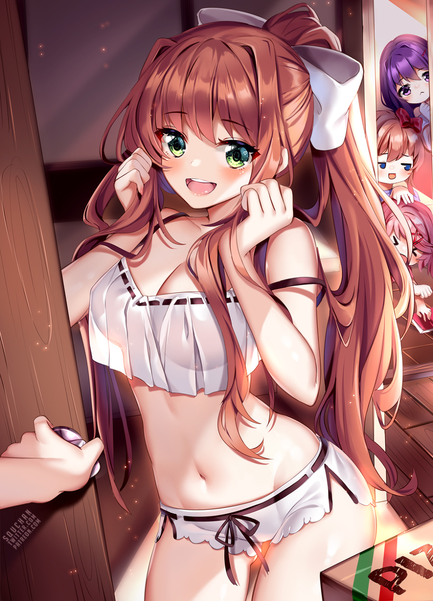 This is a pixiv picture whose title is DDLC - Monika.