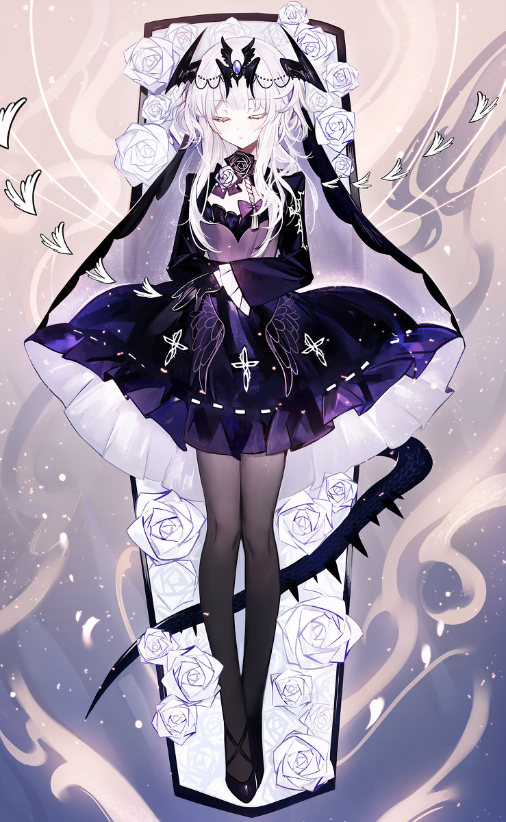 This is a pixiv picture whose title is 眠る黒竜姫.