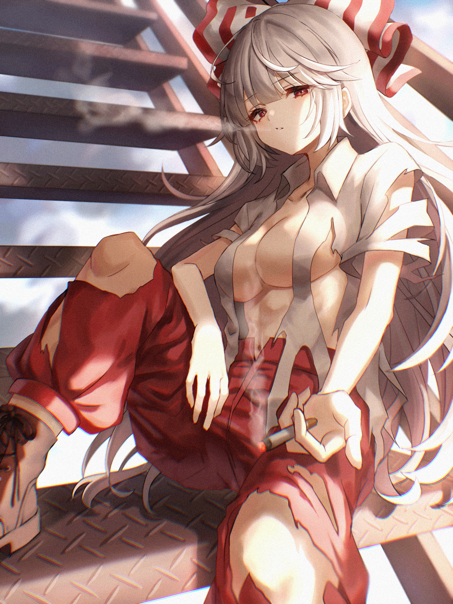 This is a pixiv picture whose title is 妹紅.