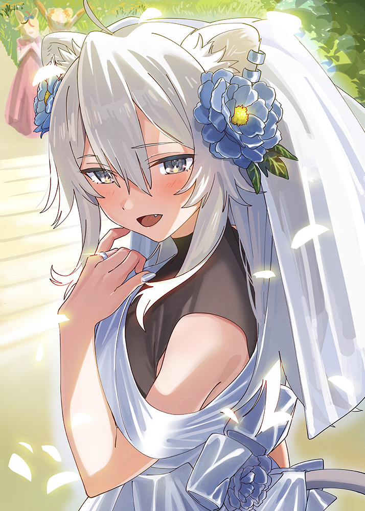 This is a pixiv picture whose title is 純白ぼたん.