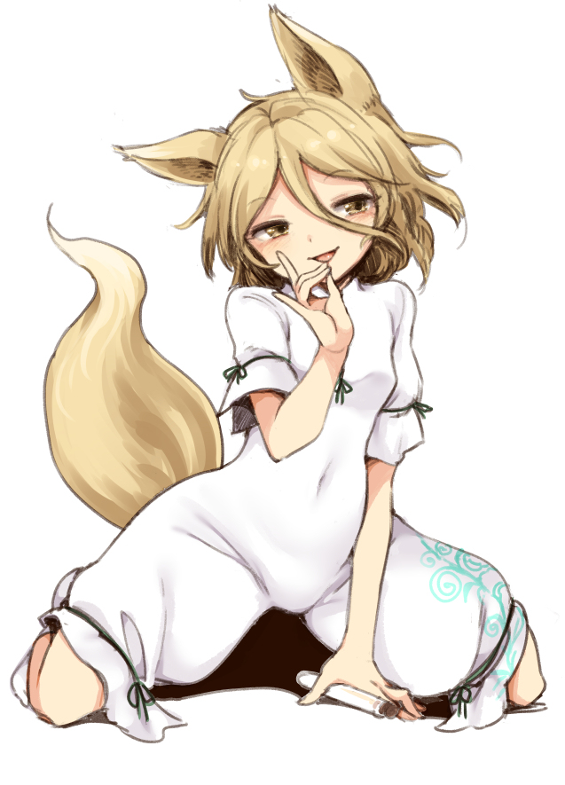 This is a pixiv picture whose title is 黒い白狐.