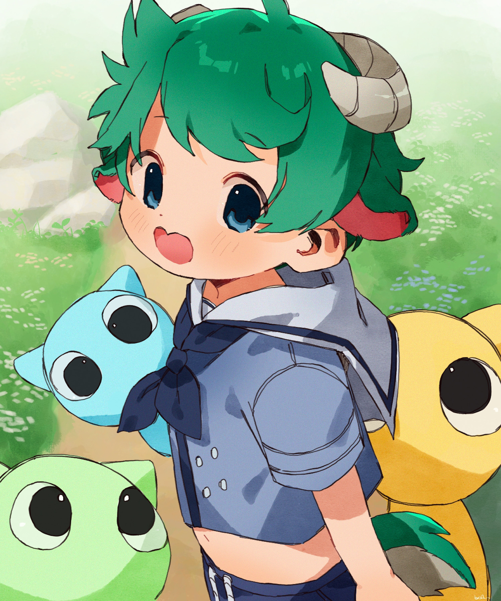 This is a pixiv picture whose title is The boy and the flops :3.