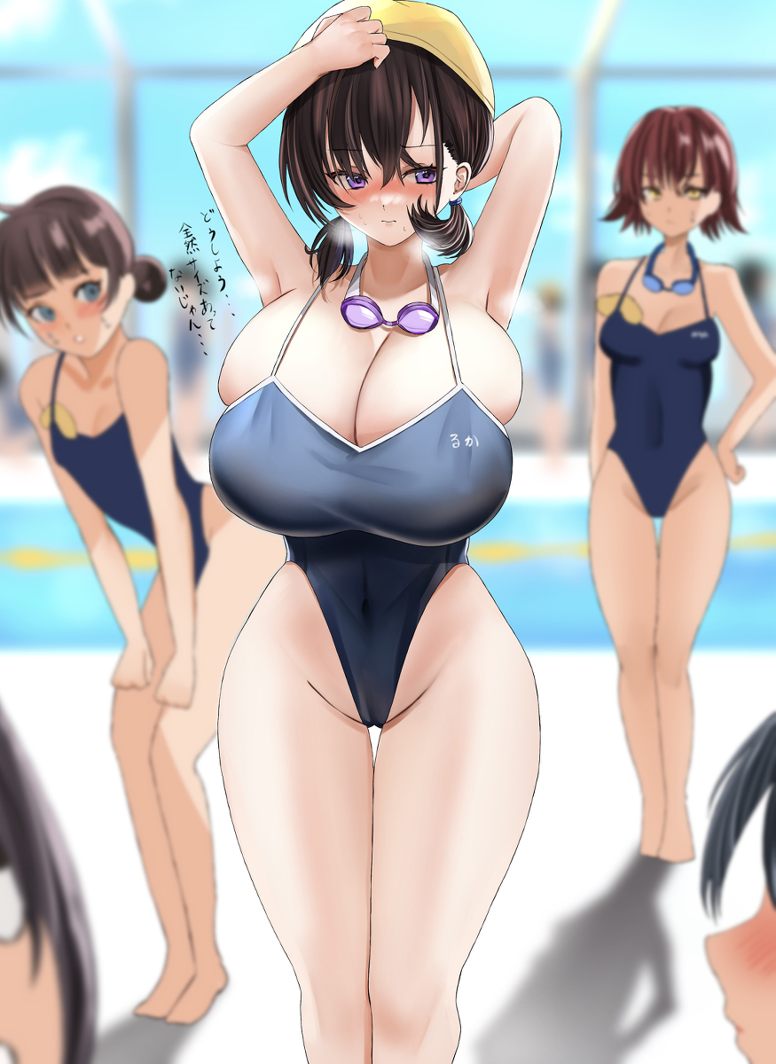 This is a pixiv picture whose title is 高1水泳初回の授業.