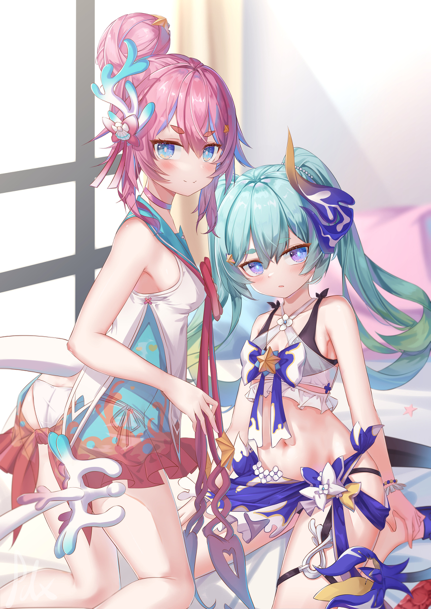 This is a pixiv picture whose title is 崩坏三 双子.