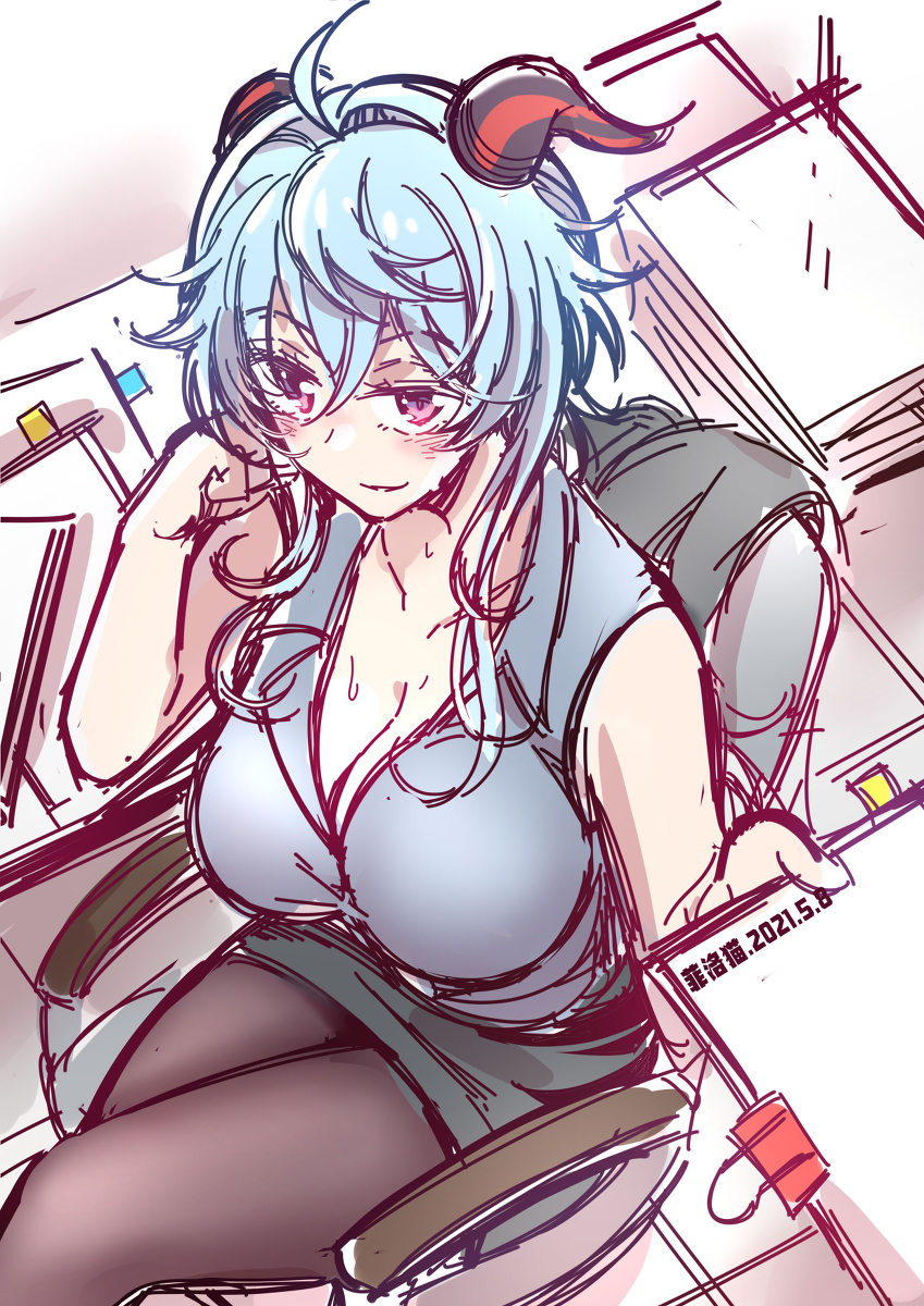 This is a pixiv picture whose title is 加班加班.