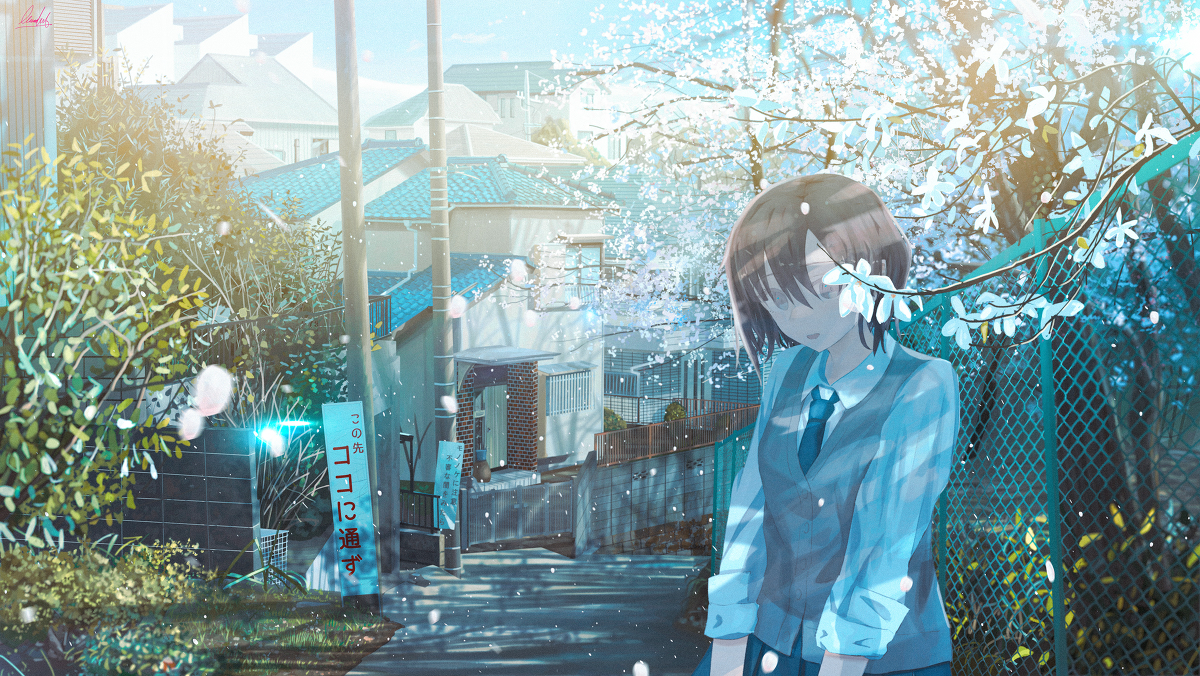 This is a pixiv picture whose title is 桜花必衰.