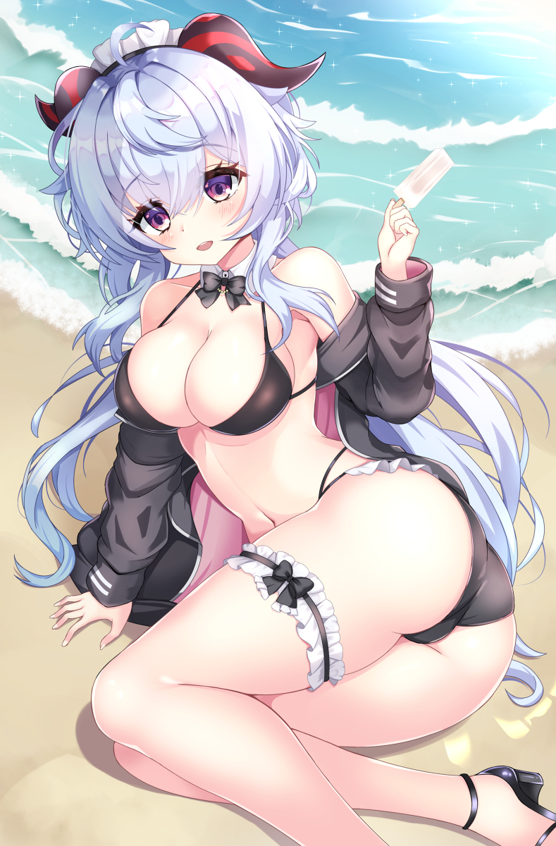 This is a pixiv picture whose title is Ganyu bikini.