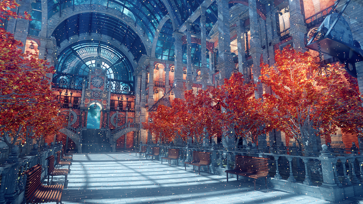 This is a pixiv picture whose title is メープルリーフ駅.