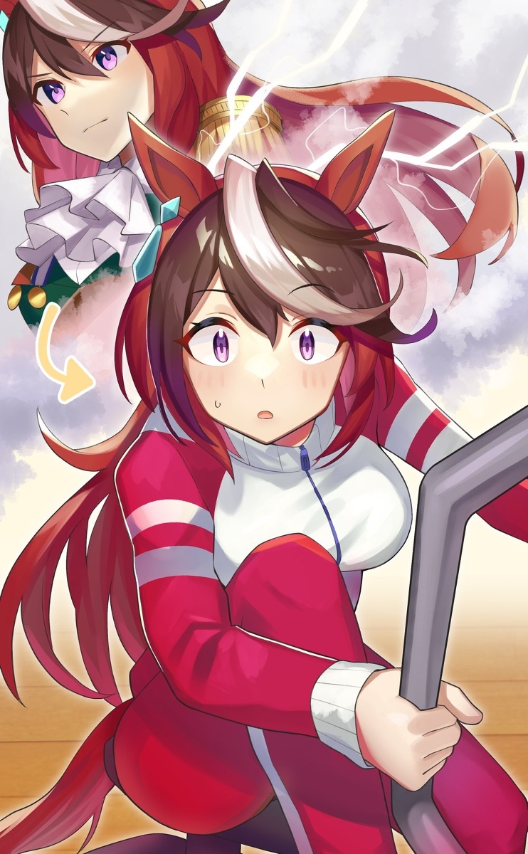 This is a pixiv picture whose title is フィットネスバイク失敗した時の表情の破壊力すごいよね.