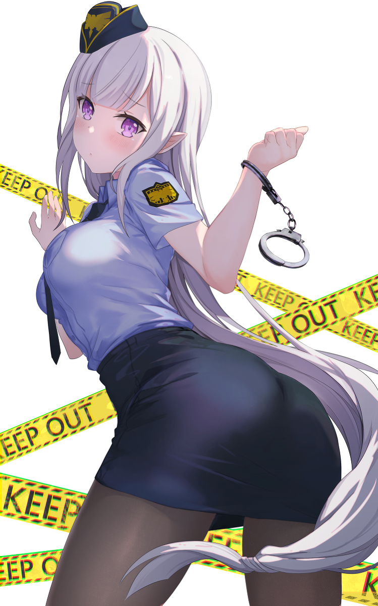 This is a pixiv picture whose title is 逮捕しようとして逆に捕まってしまったエミリア.