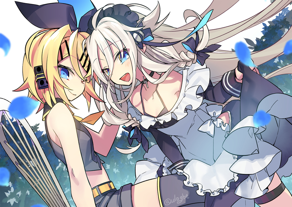 This is a pixiv picture whose title is メイドIA＆ブラックスター.