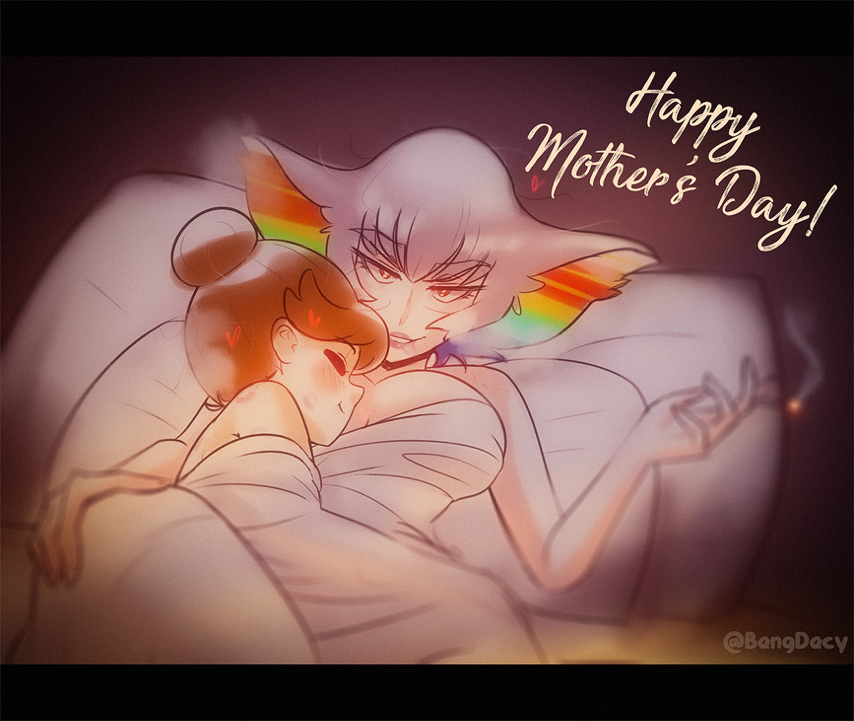 This is a pixiv picture whose title is Happy Mother's Day.