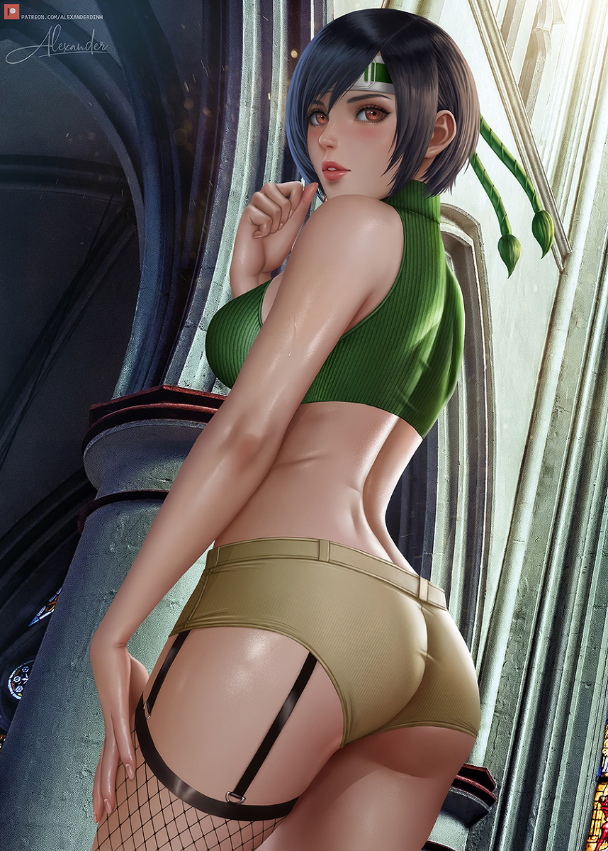 This is a pixiv picture whose title is Yuffie (FF7 Remake).