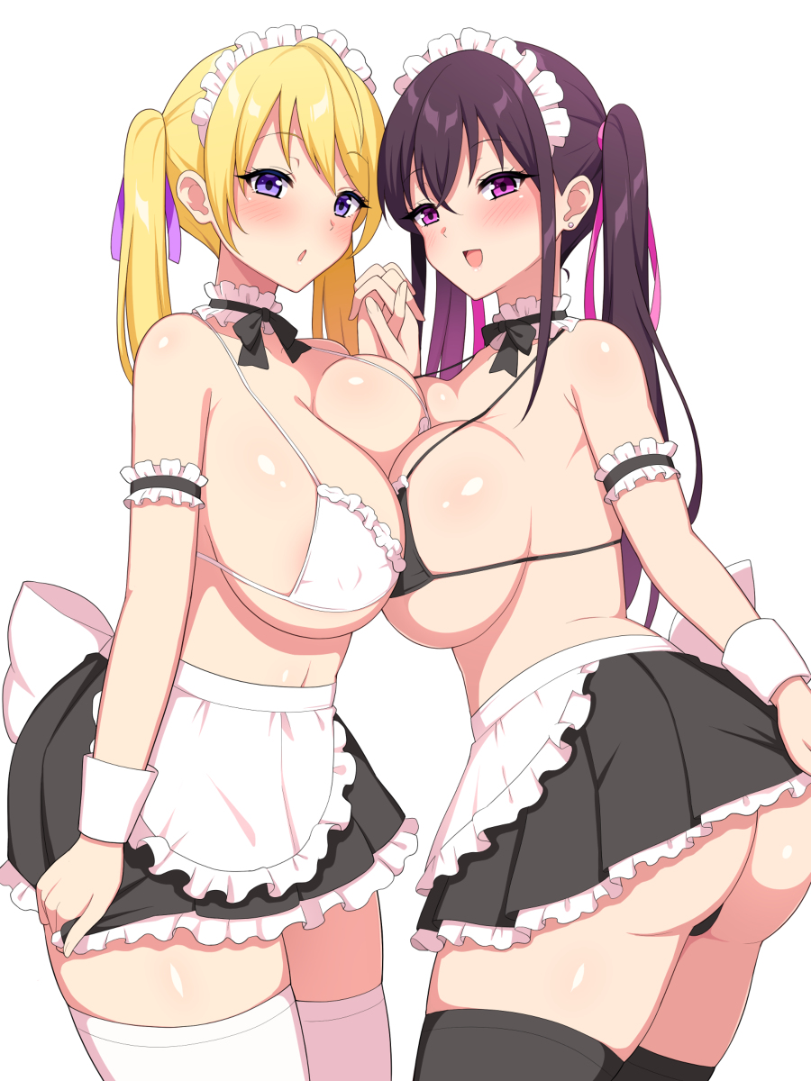 This is a pixiv picture whose title is メイドの日愛貴ちゃん美紗ちゃん.