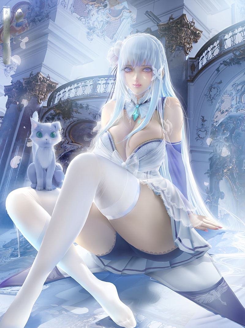 This is a pixiv picture whose title is エミリア/ Emilia.