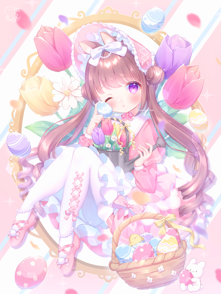 This is a pixiv picture whose title is ハッピーイースター！🐰🌸.