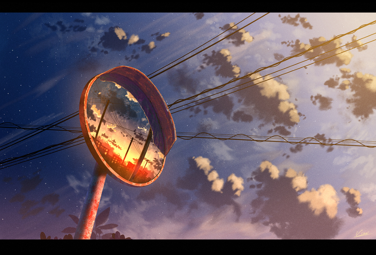 This is a pixiv picture whose title is 鏡.