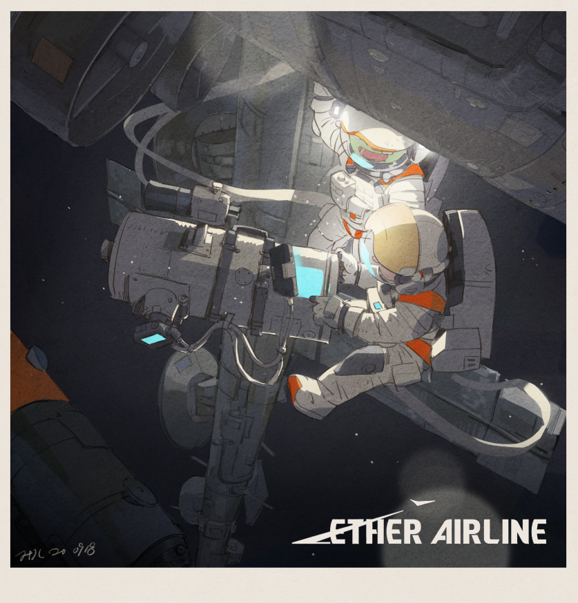 This is a pixiv picture whose title is 【ETHER AIRLINE】牛反望远镜.